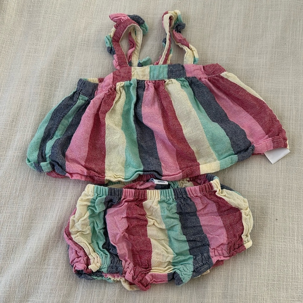 Old Navy Baby Girl Matching Linen Set